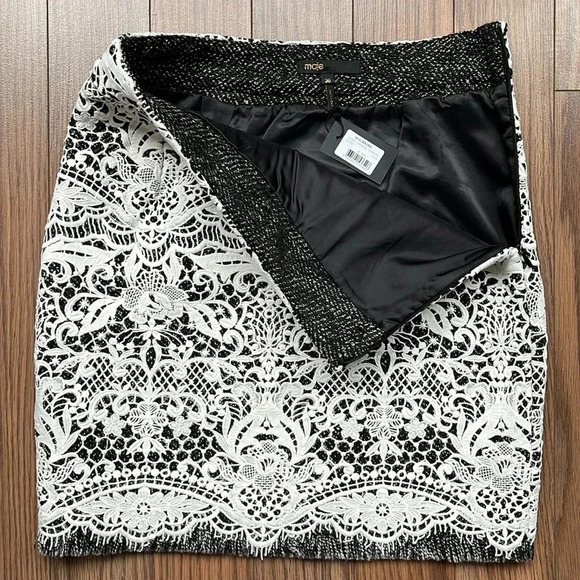 MAJE Jupe Courte Contre skirt size 36 NWT - Picture 8 of 13